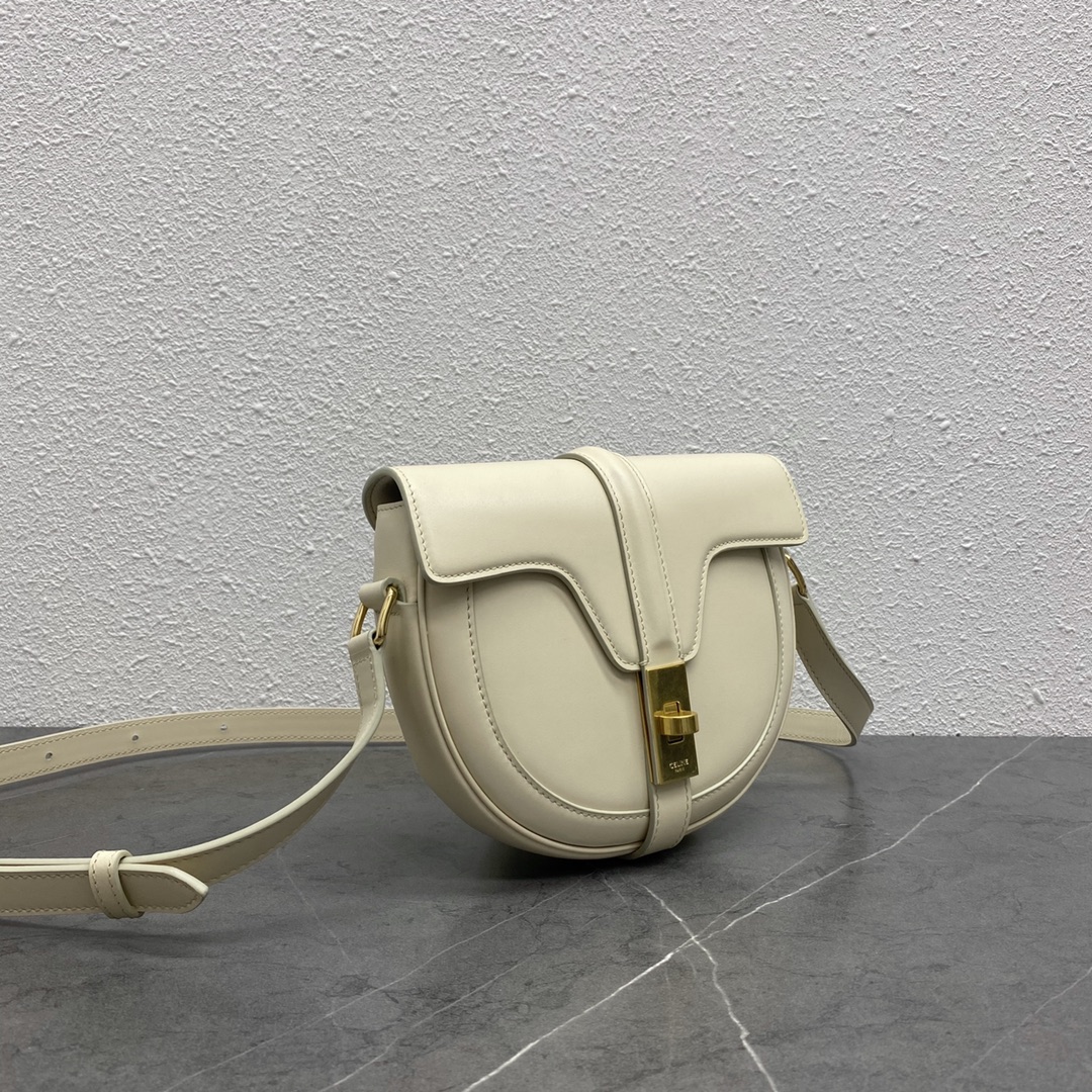 Celine Besace 16 Satinated Calfskin Shoulder Bag White 188013